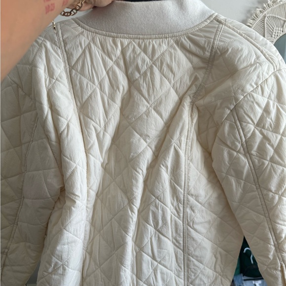 Cream rain material button up jacket - Picture 2 of 3